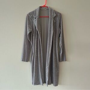 Audrey 3+1 Grey Crushed Velvet Duster